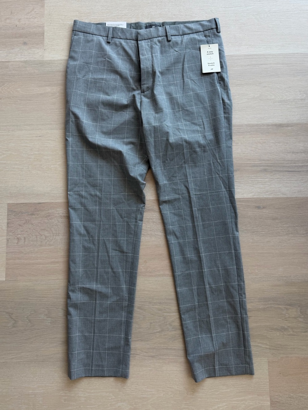 H&M Slim Flit Plaid Grey Pants